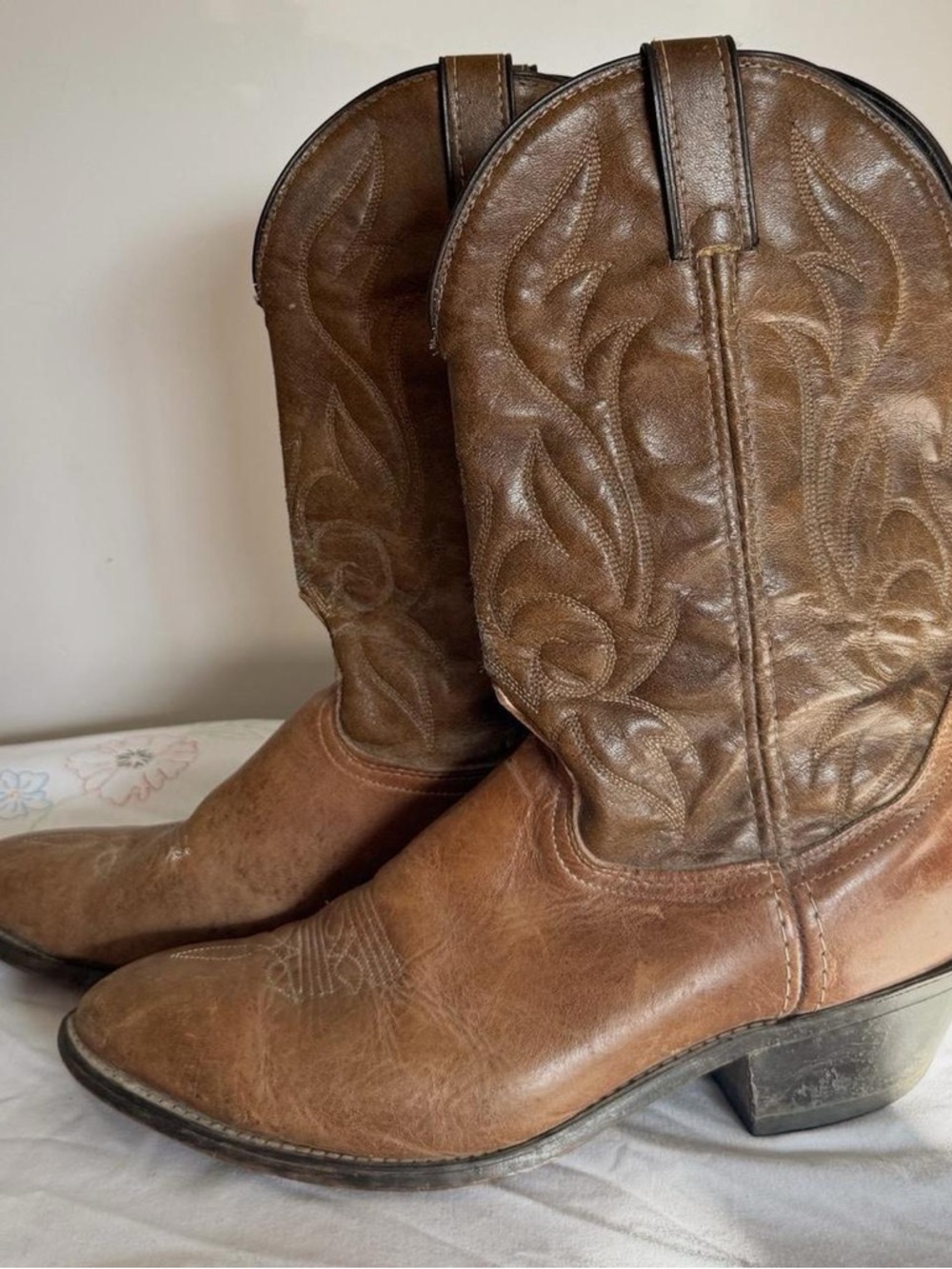 Brown Leather Western Cowboy Boots